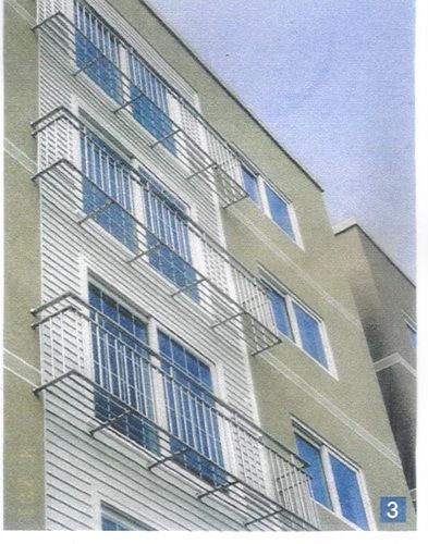 화분받침겸용 발코니난간대